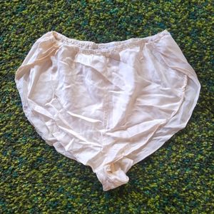 Vintage silk sleep shorts, high waisted, tulip hem